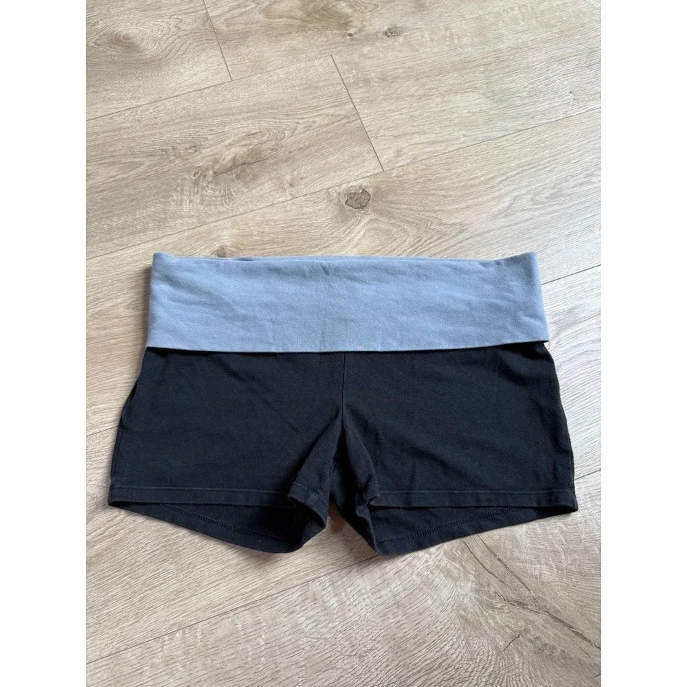 EUC Victoria Secret PINK YOGA Y2K fold over waist shorts‎ sequin logo size L